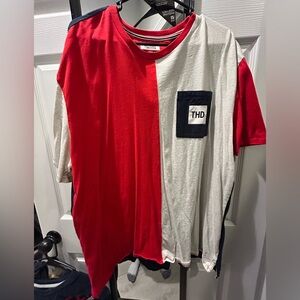 Tommy Hilfiger Red and White Crew Neck
